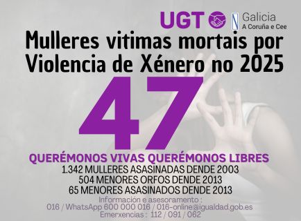 Contador: 47 mulleres asasinadas no 2025