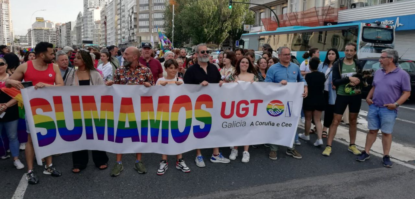 Pancarta UGT Manifestación Orgullo